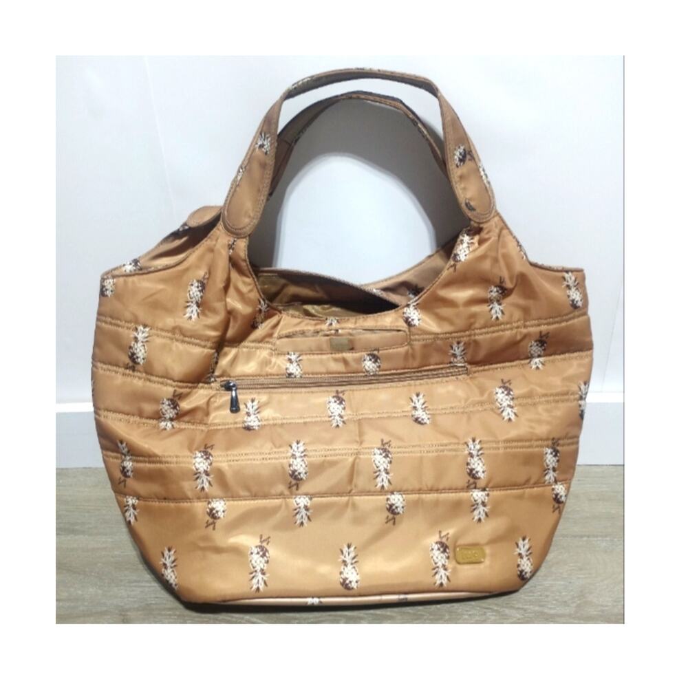 Lug Gondola Oversized Tote Bag Tan Pinapple RDIF Trolly Sleeve Spacious Travel